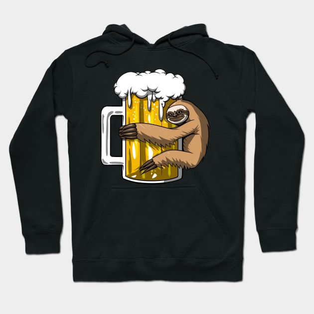 Sloth Beer Party Hoodie by underheaven